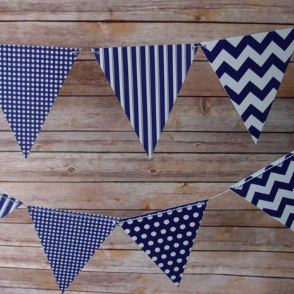 Purple Mix Pattern Triangle Flag Pennant Banner (11FT) - PaperLanternStore.com - Paper Lanterns, Decor, Party Lights & More
