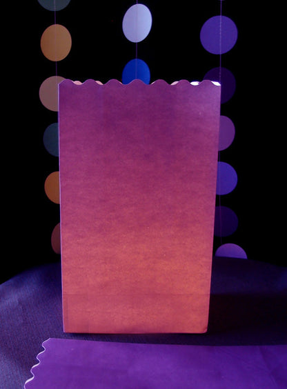 Purple Solid Color Paper Luminaries / Luminary Lantern Bags Path Lighting (10 PACK) - PaperLanternStore.com - Paper Lanterns, Decor, Party Lights & More