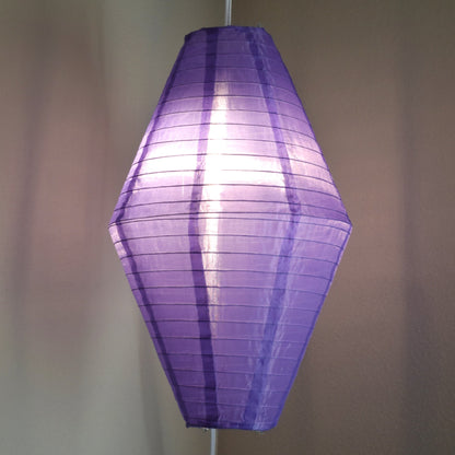 Purple Diamond Unique Shaped Shimmering Nylon Lantern, 12-inch x 19-inch
