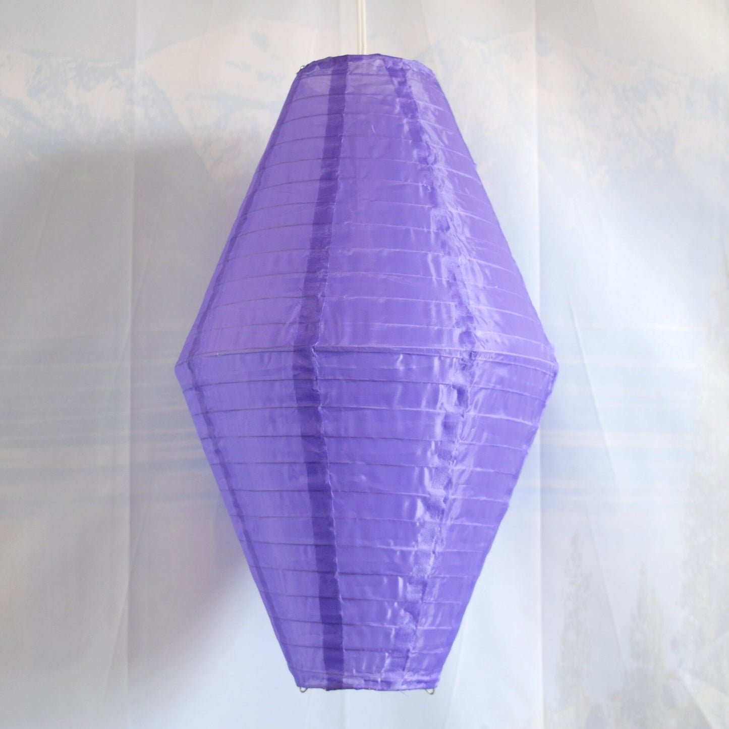 Purple Diamond Unique Shaped Shimmering Nylon Lantern, 12-inch x 19-inch