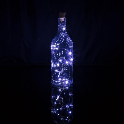 15 Super Bright Cool White LED Battery Operated Wine Bottle lights With Real Cork DIY Fairy String Light For Home Wedding Party Decoration - PaperLanternStore.com - Paper Lanterns, Decor, Party Lights & More