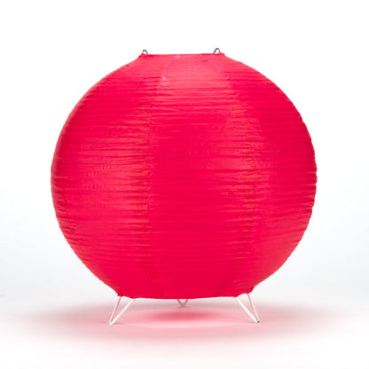 Red Round Centerpiece Candle Lantern w/ Fine Lines - PaperLanternStore.com - Paper Lanterns, Decor, Party Lights & More