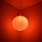 Crepe Premium Paper Lantern Pendant Light Cord Kit with S14 Red LED Bulb