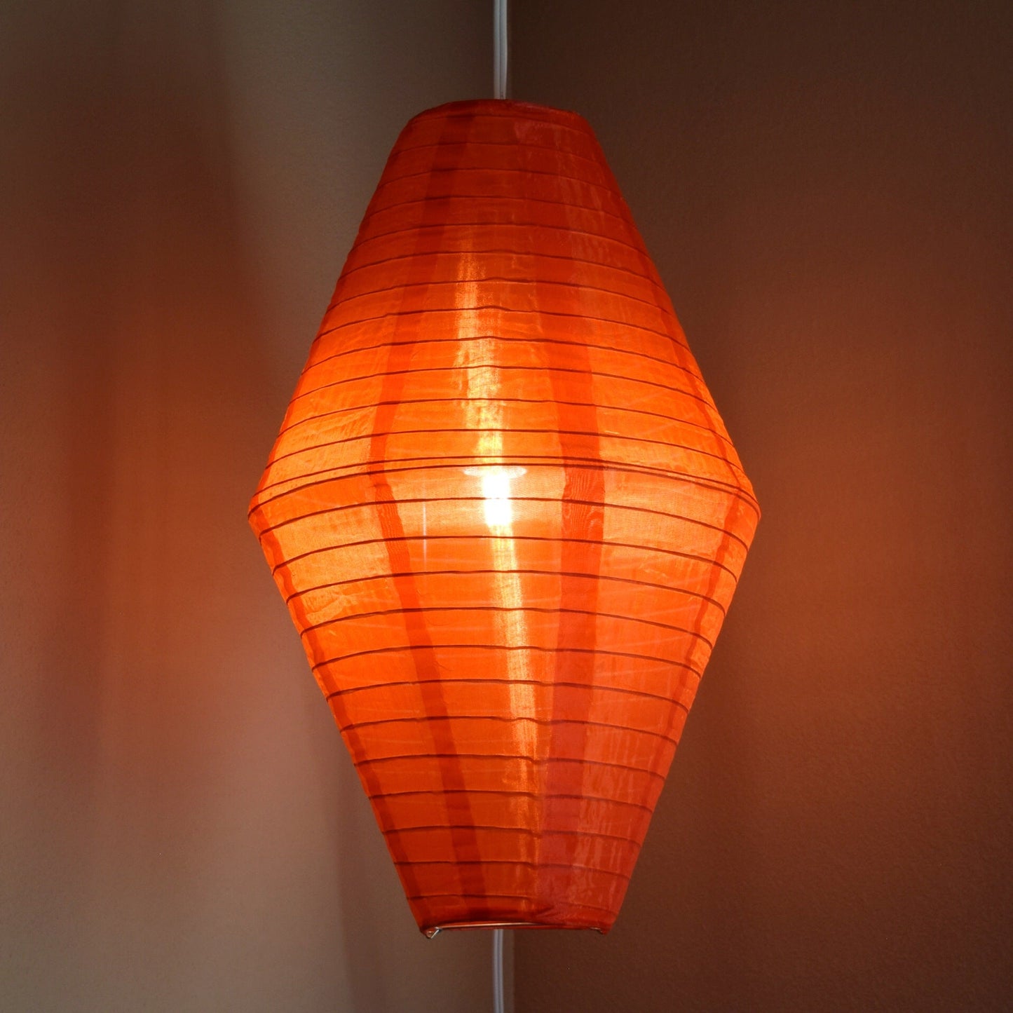 Red Diamond Unique Shaped Shimmering Nylon Lantern, 12-inch x 19-inch