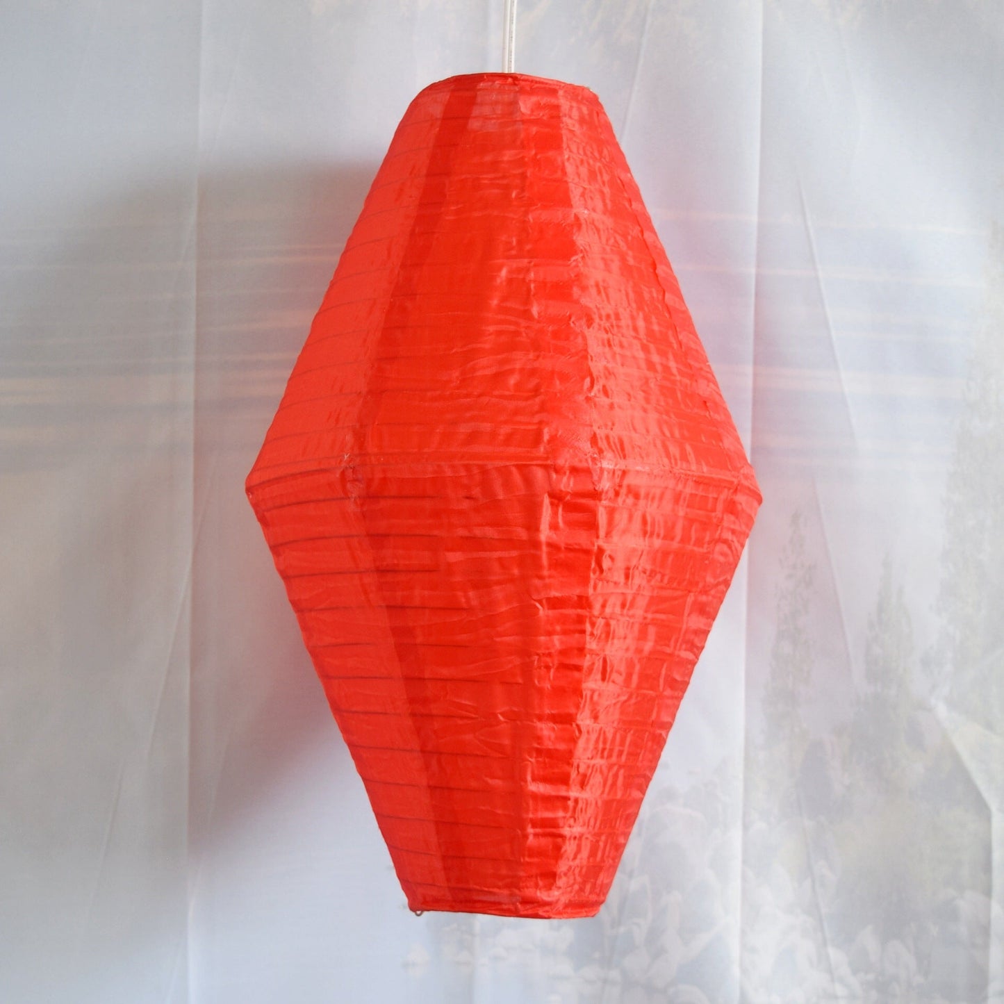 Red Diamond Unique Shaped Shimmering Nylon Lantern, 12-inch x 19-inch