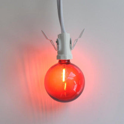10-PACK Red LED Filament G50 Globe Shatterproof Energy Saving Color Light Bulb, Dimmable, 1W,  E12 Candelabra Base