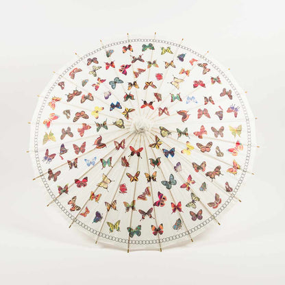 32" Butterflies Parasol Umbrella, Premium Nylon with Elegant Handle