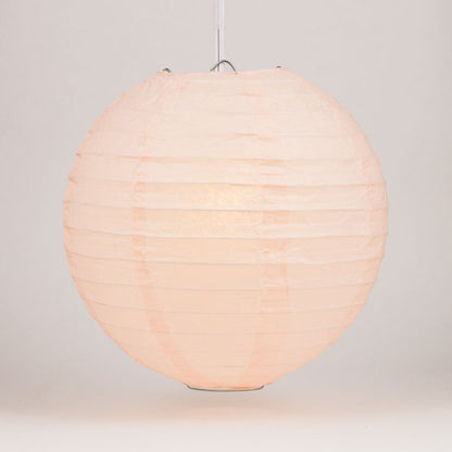 16" Rose Quartz Pink Round Paper Lantern, Even Ribbing, Chinese Hanging Decoration for Weddings and Parties - PaperLanternStore.com - Paper Lanterns, Decor, Party Lights & More