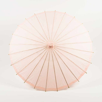BULK PACK (10-Pack) 32" Rose Quartz Paper Parasol Umbrella for Weddings and Parties with Elegant Handle