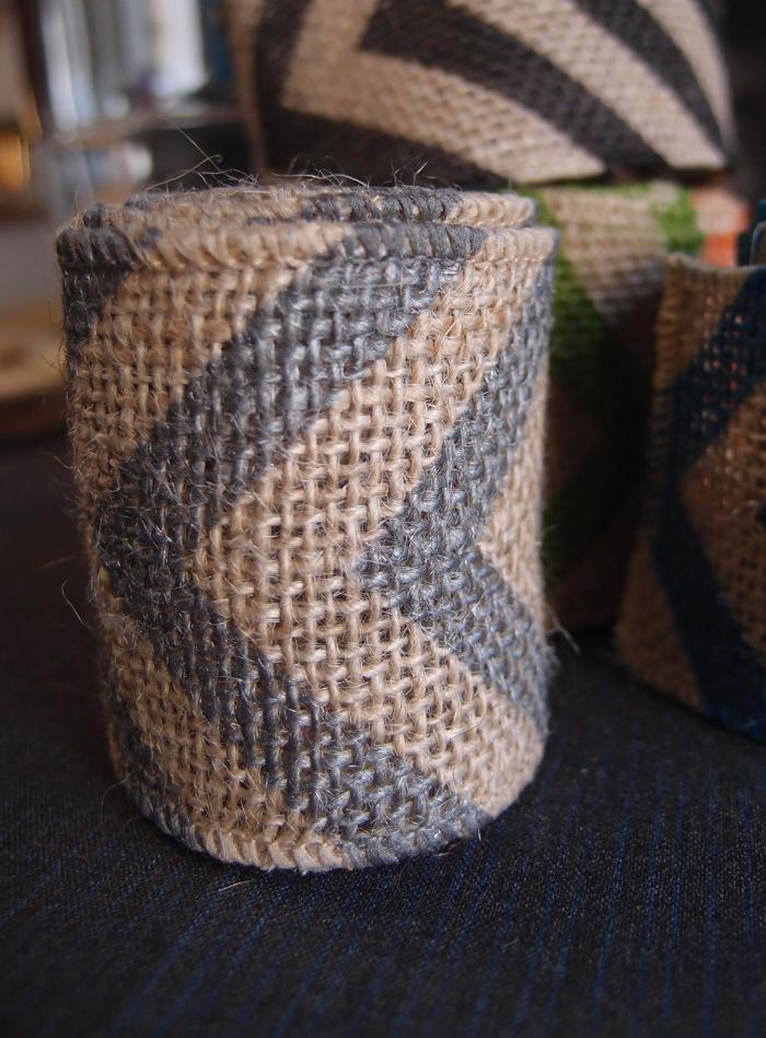 Burlap Fabric Wrap Roll w/ Gray / Grey Chevron Pattern (2.4 x 6 Ft) - PaperLanternStore.com - Paper Lanterns, Decor, Party Lights & More