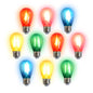 10-PACK Multi-Color LED Filament S14 Shatterproof Energy Saving Color Light Bulb, Dimmable, 2W,  E26 Medium Base