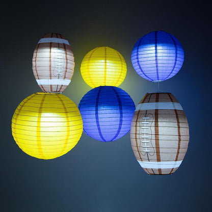 San Diego Pro Football Paper Lanterns 6pc Combo Tailgating Party Pack (Navy Blue/Yellow)  - by PaperLanternStore.com - Paper Lanterns, Decor, Party Lights & More