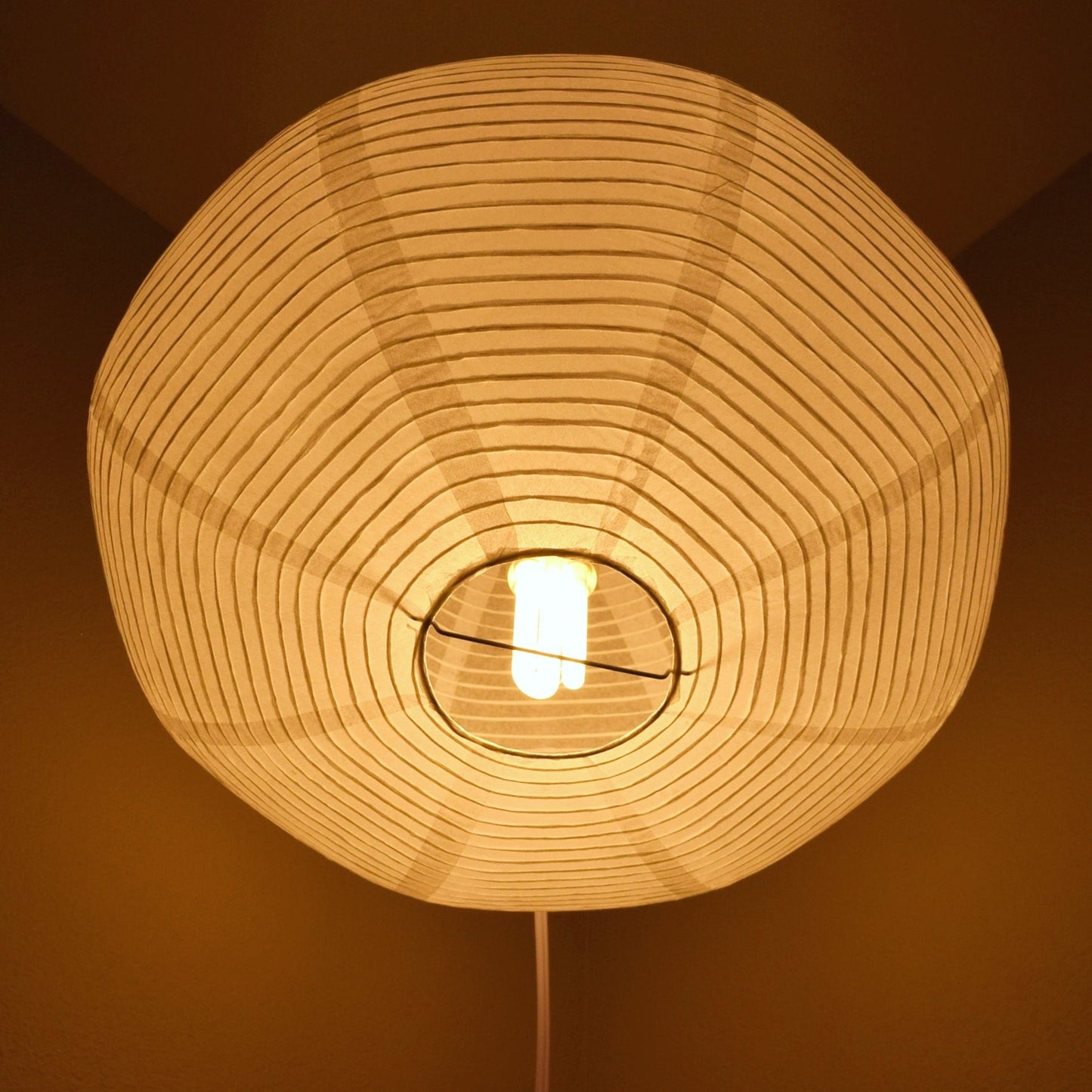 Oval Shaped Premium Fine Line Paper Lantern, White (16"W x 9.5"H)