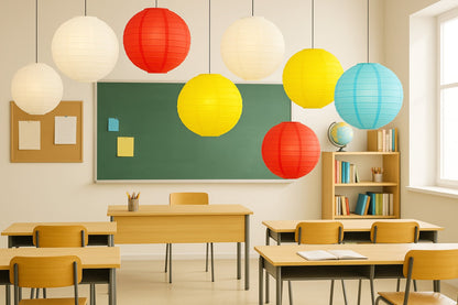 School Days Even Ribbing Paper Lantern Combo Variety Set (12 PACK)