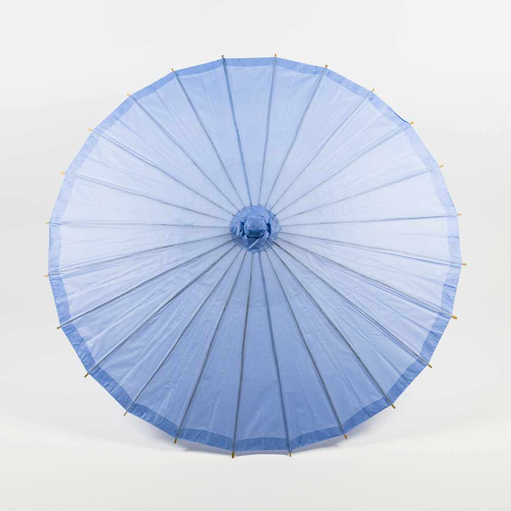 BULK PACK (10-Pack) 32" Serenity Blue Paper Parasol Umbrella for Weddings and Parties with Elegant Handle