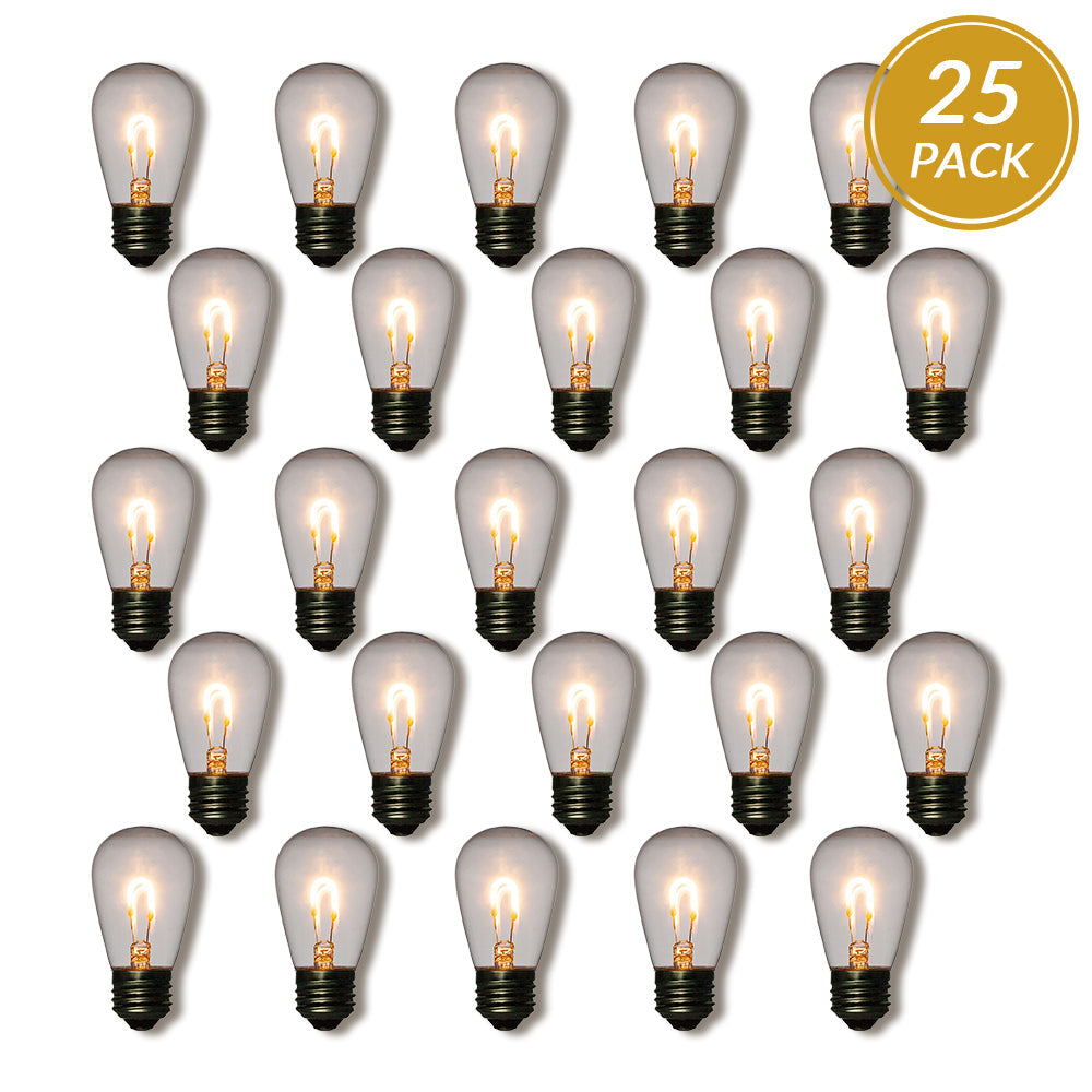 25-Pack LED Filament S14 Shatterproof Energy Saving Light Bulb, Dimmable, 1W,  E26 Medium Base - PaperLanternStore.com - Paper Lanterns, Decor, Party Lights & More