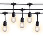 24 Suspended Socket Outdoor Commercial Shatterproof LED String Light Set, 54 FT Black Cord w/ E26, Weatherproof SJTW