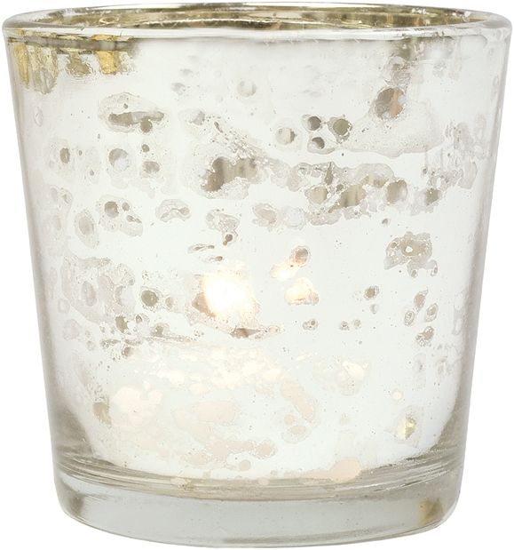 4-PACK | 2.5" Silver Mercury Glass Votive Tea Light Candle Holder