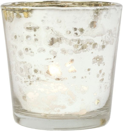 4-PACK | 2.5" Silver Mercury Glass Votive Tea Light Candle Holder