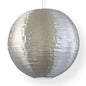20 Inch Silver Shimmering Nylon Lantern, Even Ribbing, Durable, Hanging