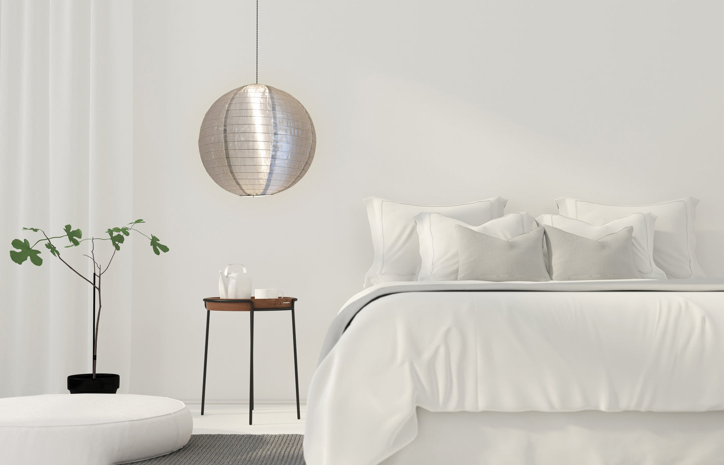 10 Inch Silver Shimmering Nylon Lantern, Even Ribbing, Durable, Hanging