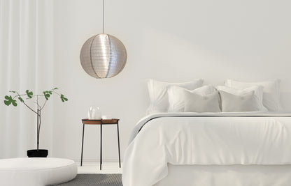 10 Inch Silver Shimmering Nylon Lantern, Even Ribbing, Durable, Hanging