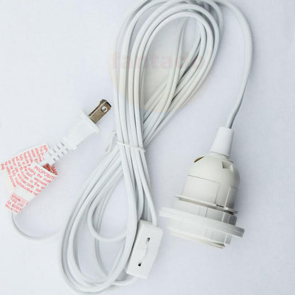 BULK PACK (6) Single Socket Pendant Light Cord Kits for Lanterns (11FT, Switch, White) - PaperLanternStore.com - Paper Lanterns, Decor, Party Lights & More