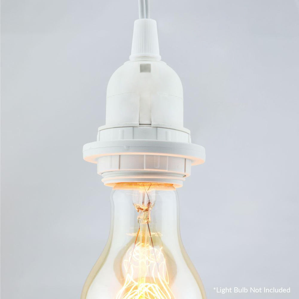 BULK PACK (10) Single Socket Pendant Light Cord Kits for Lanterns (11FT, Switch, White) - PaperLanternStore.com - Paper Lanterns, Decor, Party Lights & More