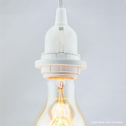 BULK PACK (10) Single Socket Pendant Light Cord Kits for Lanterns (11FT, Switch, White) - PaperLanternStore.com - Paper Lanterns, Decor, Party Lights & More