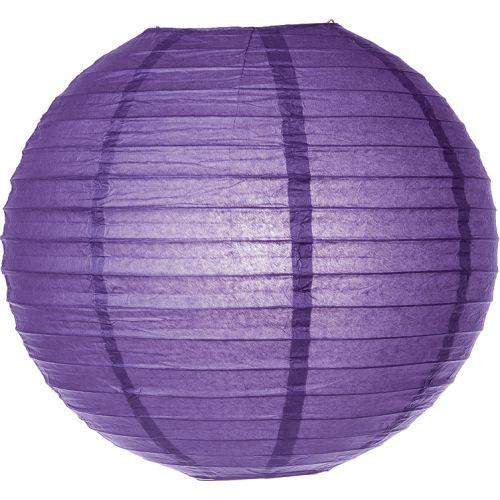 Dark Purple 6 Inch Round No Frills Parallel Ribbed Paper Lantern Set of 10 - PaperLanternStore.com - Paper Lanterns, Decor, Party Lights & More