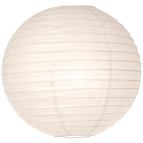 Off-White 6 Inch Round No Frills Parallel Ribbed Paper Lantern Set of 10 - PaperLanternStore.com - Paper Lanterns, Decor, Party Lights & More