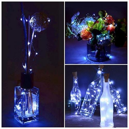 3 Ft 10 Super Bright Cool White LED Solar Operated Wine Bottle lights With Cork DIY Fairy String Light For Home Wedding Party Decoration - PaperLanternStore.com - Paper Lanterns, Decor, Party Lights & More