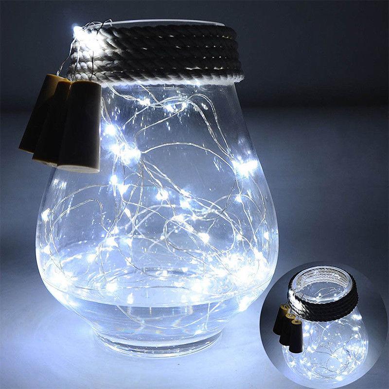 3 Ft 10 Super Bright Cool White LED Solar Operated Wine Bottle lights With Cork DIY Fairy String Light For Home Wedding Party Decoration - PaperLanternStore.com - Paper Lanterns, Decor, Party Lights & More