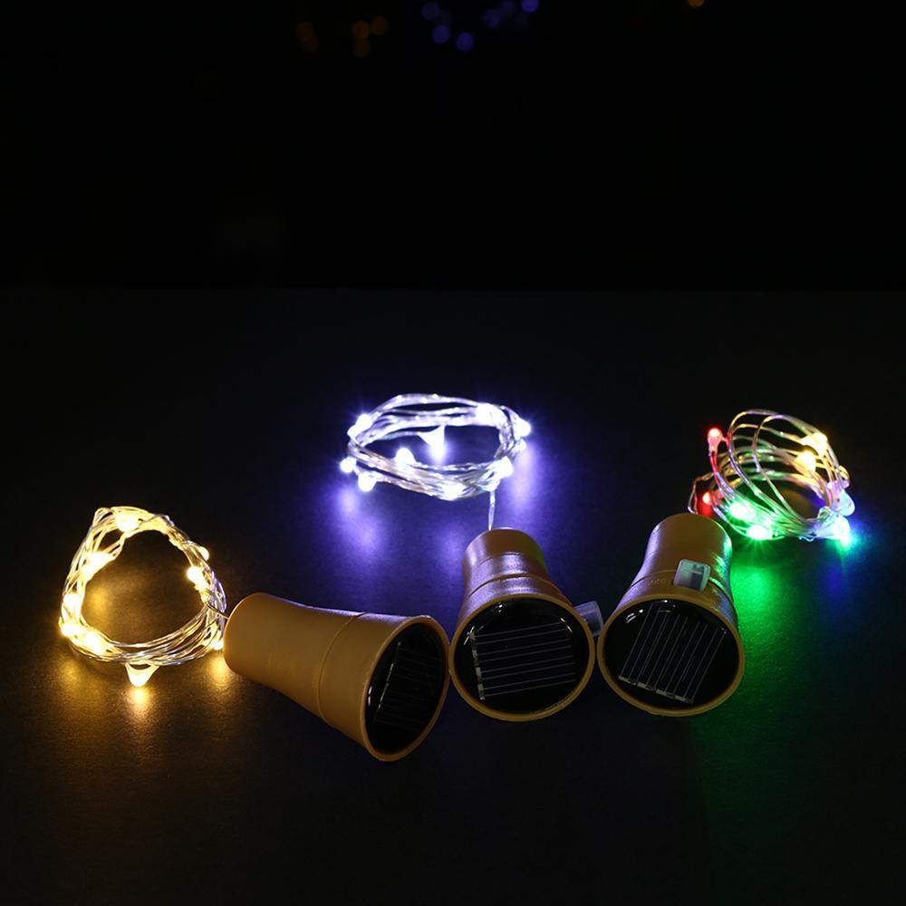 3 Ft 10 Super Bright Cool White LED Solar Operated Wine Bottle lights With Cork DIY Fairy String Light For Home Wedding Party Decoration - PaperLanternStore.com - Paper Lanterns, Decor, Party Lights & More