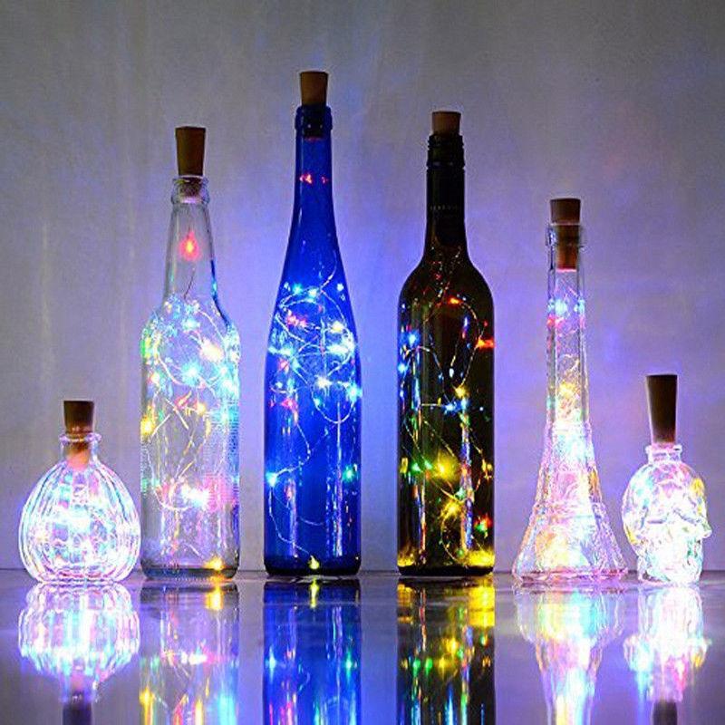 3 Pack | 3 Ft 10 Super Bright RGB LED Solar Operated Wine Bottle lights With Cork DIY Fairy String Light For Home Wedding Party Decoration - PaperLanternStore.com - Paper Lanterns, Decor, Party Lights & More