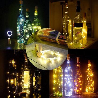 3 Ft 10 Super Bright Warm White LED Solar Operated Wine Bottle lights With Cork DIY Fairy String Light For Home Wedding Party Decoration - PaperLanternStore.com - Paper Lanterns, Decor, Party Lights & More