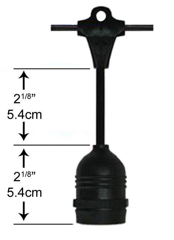 24 Suspended Socket Outdoor Commercial String Light Set, 54 FT Black Cord w/ 0.8-Watt Shatterproof LED Bulbs, Weatherproof SJTW