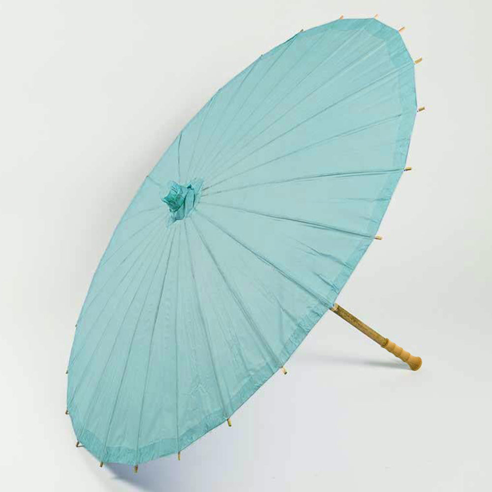 BULK PACK (10-Pack) 32" Teal Green Paper Parasol Umbrella with Elegant Handle