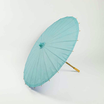 32" Teal Green Paper Parasol Umbrella - PaperLanternStore.com - Paper Lanterns, Decor, Party Lights & More