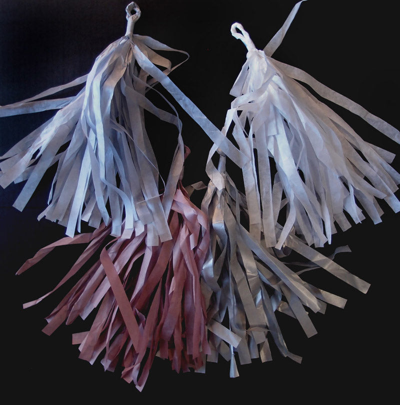 Tissue Paper Tassel Garland Kit - Silver Party (Silver, Gray, White, Light Rose) - PaperLanternStore.com - Paper Lanterns, Decor, Party Lights & More