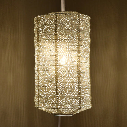 Cylinder Unique Shaped Tyvek Paper Lantern, Extra Durable, White (8"W x 12"H)