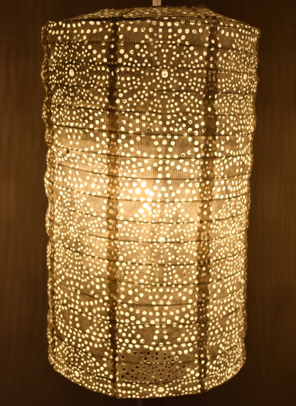 Cylinder Unique Shaped Tyvek Paper Lantern, Extra Durable, White (8"W x 12"H)