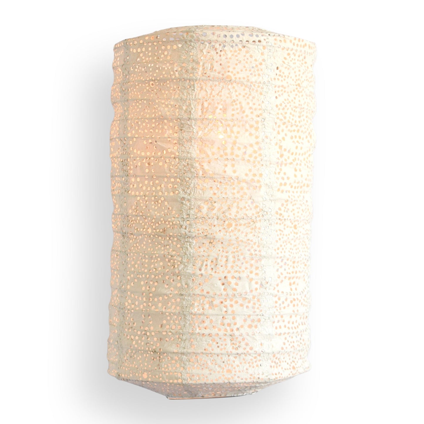 Cylinder Unique Shaped Tyvek Paper Lantern, Extra Durable, White (8"W x 12"H)