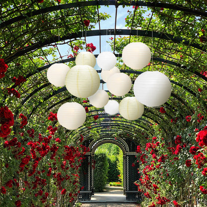 Ultimate 20pc Beige Paper Lantern Party Pack - Assorted Sizes of 6, 8, 10, 12 for Weddings, Birthday, Events and Decor - PaperLanternStore.com - Paper Lanterns, Decor, Party Lights & More