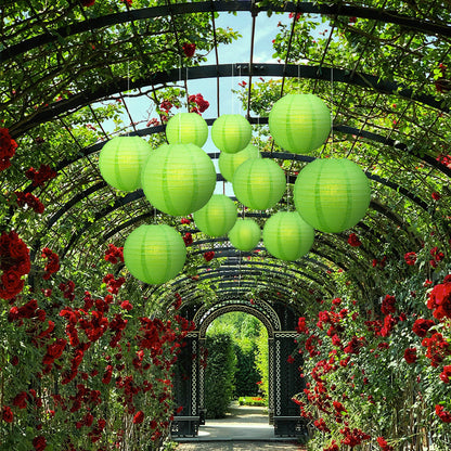 Ultimate 20pc Grass Green Paper Lantern Party Pack - Assorted Sizes of 6, 8, 10, 12 for Weddings, Birthday, Events and Decor - PaperLanternStore.com - Paper Lanterns, Decor, Party Lights & More