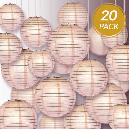 Ultimate 20pc Pink Paper Lantern Party Pack - Assorted Sizes of 6, 8, 10, 12 for Weddings, Birthday, Events and Decor - PaperLanternStore.com - Paper Lanterns, Decor, Party Lights & More