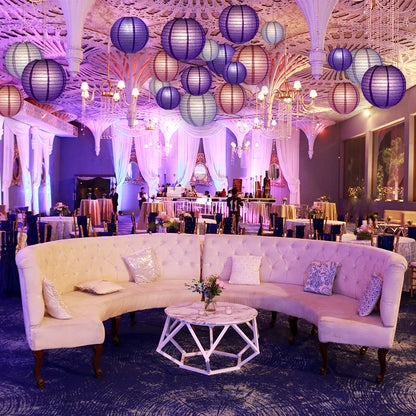 Ultimate 20-Piece Purple Variety Paper Lantern Party Pack - Assorted Sizes of 6", 8", 10", 12" (5 Round Lanterns Each) for Weddings, Birthday, Events and Decor - PaperLanternStore.com - Paper Lanterns, Decor, Party Lights & More