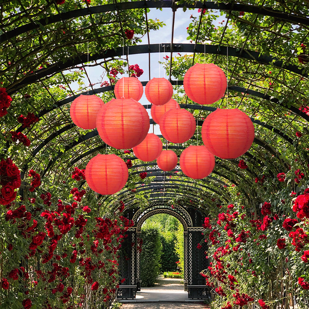 Ultimate 20pc Red Paper Lantern Party Pack - Assorted Sizes of 6, 8, 10, 12 for Weddings, Birthday, Events and Decor - PaperLanternStore.com - Paper Lanterns, Decor, Party Lights & More