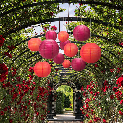 Ultimate 20-Piece Red Variety Paper Lantern Party Pack - Assorted Sizes of 6", 8", 10", 12" (5 Round Lanterns Each) for Weddings, Birthday, Events and Decor - PaperLanternStore.com - Paper Lanterns, Decor, Party Lights & More