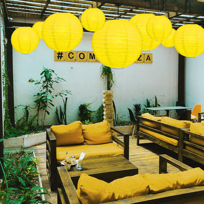 Ultimate 20pc Yellow Paper Lantern Party Pack - Assorted Sizes of 6, 8, 10, 12 for Weddings, Birthday, Events and Decor - PaperLanternStore.com - Paper Lanterns, Decor, Party Lights & More